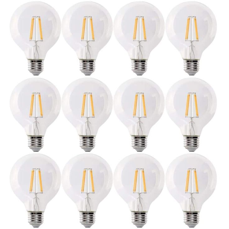 Feit Electric 60-Watt Equivalent G25 Dimmable Filament ENERGY STAR Clear Glass LED Light Bulb, Bright White 3000K (12-Pack)
