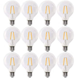 Feit Electric 60-Watt Equivalent G25 Dimmable Filament ENERGY STAR Clear Glass LED Light Bulb, Bright White 3000K (12-Pack)