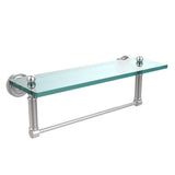Dottingham 16 in. L  x 5 in. H  x 5 in. W  Clear Glass Vanity Bathroom Shelf with Towel Bar in Matte Black - Super Arbor