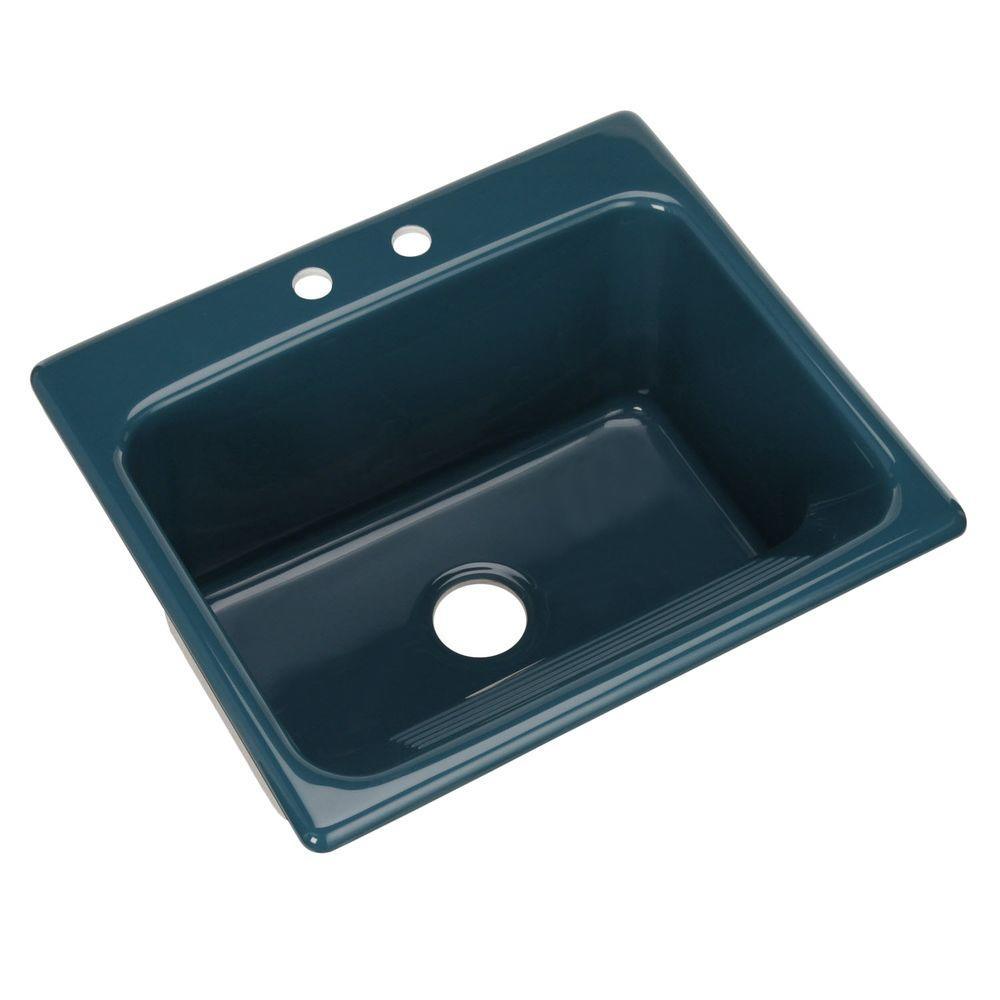 Kensington Drop-In Acrylic 25 in. 2-Hole Single Bowl Utility Sink in White - Super Arbor