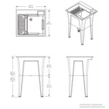 24 in. x 22 in. Polypropylene Granite Laundry Sink with 2 Hdl Non Metallic Pullout Faucet and Installation Kit - Super Arbor