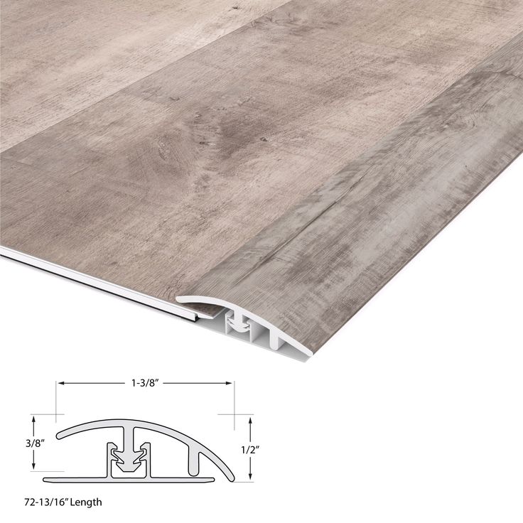 CALI Mute Step Gray Ash 0.56-in T x 1.37-in W x 72-in L Vinyl Reducer
