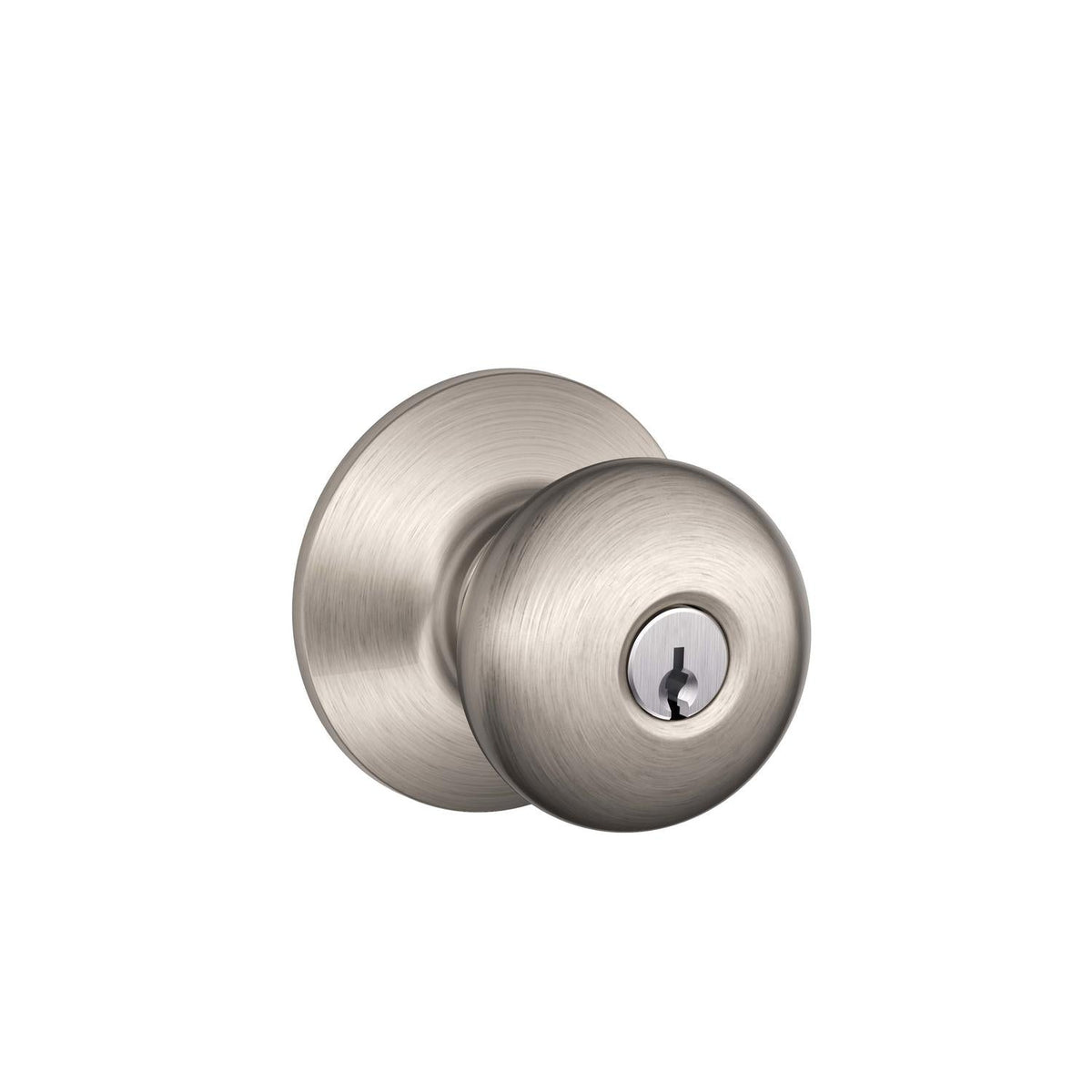 Schlage Plymouth Satin Nickel Entry Knob, ANSI Grade 2, Key K4, 1-3/4 in