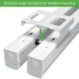 8 ft. (Two 4 ft.) 440-Watt Equivalent Integrated LED White Commercial Strip Light Fixture High Output 11000 Lumens 4000K