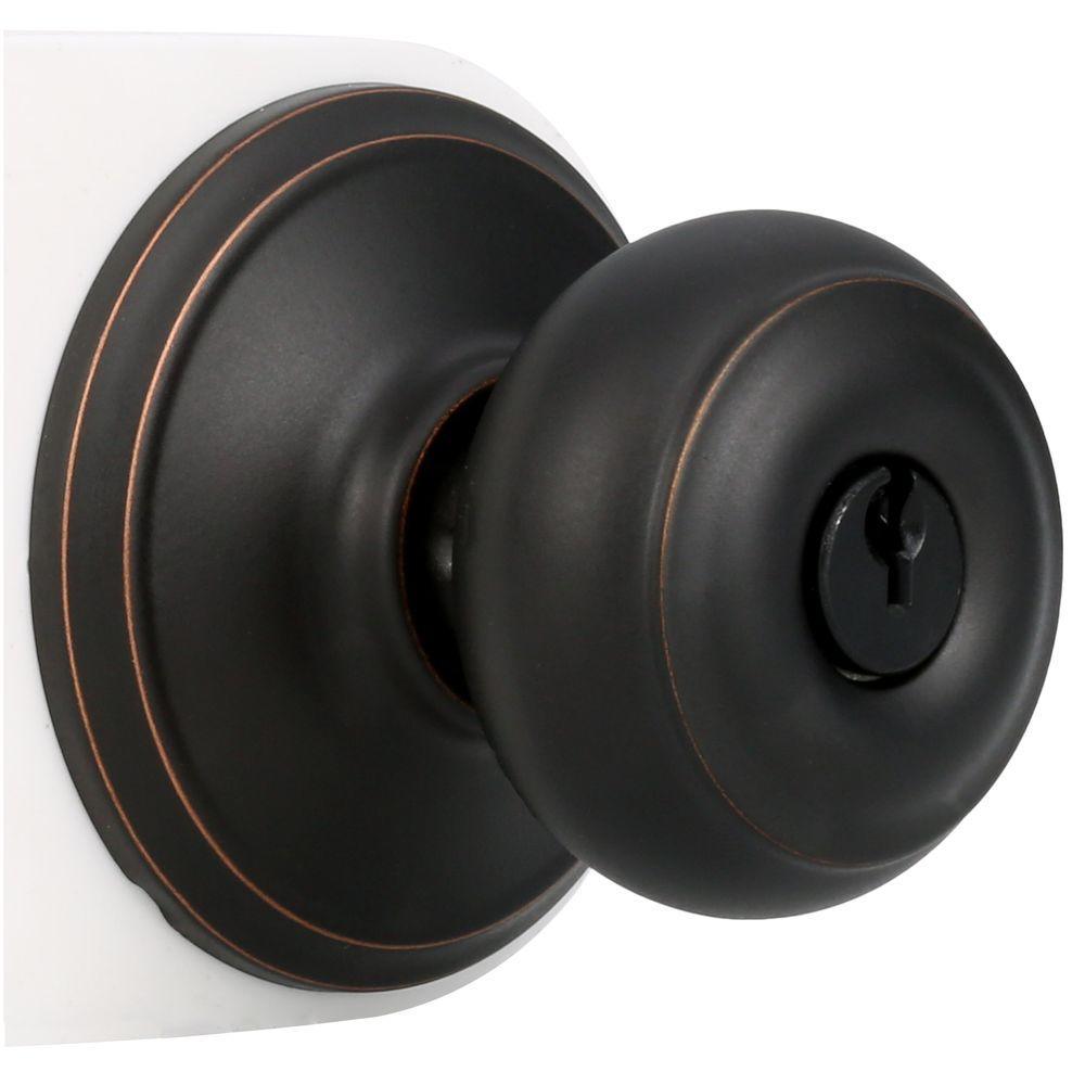 Georgian Aged Bronze Keyed Entry Door Knob - Super Arbor