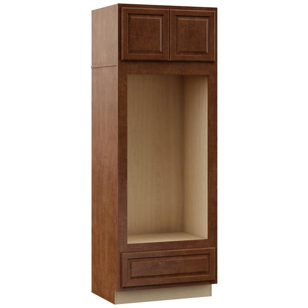 Hampton Assembled 33x84x24 in. Double Oven Kitchen Cabinet in Satin White