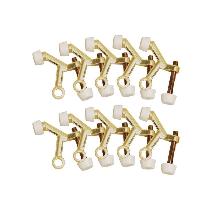 2-1/8 in. x 1-3/4 in. Polished Brass Standard Hinge Pin Door Stop Value Pack (10 per Pack)