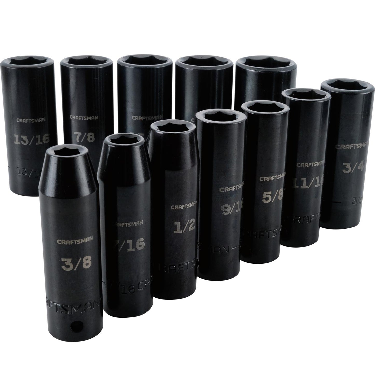 Craftsman SAE 12 pc Deep Impact Socket Set - 1/2 in. Drive, 6 Point