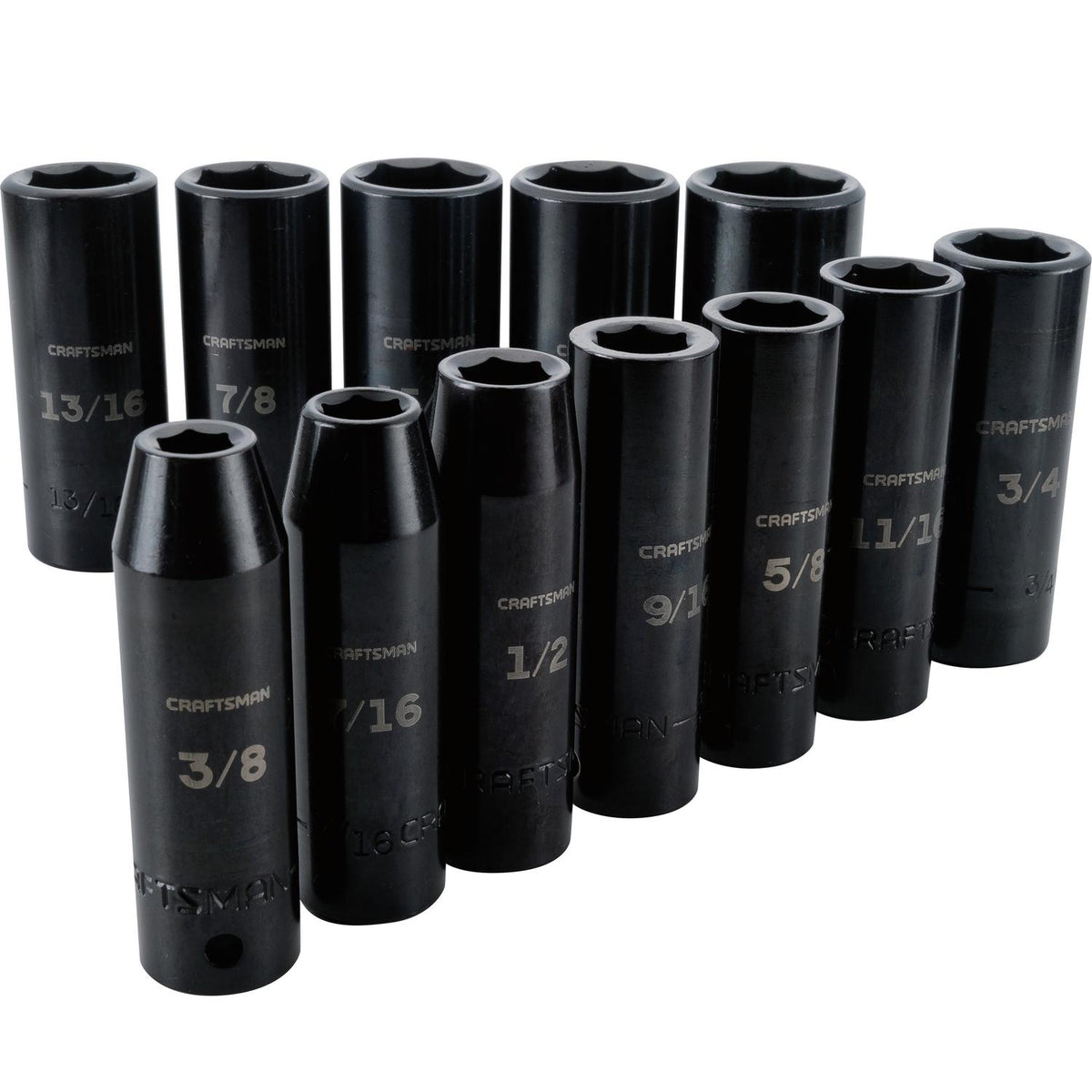 Craftsman SAE 12 pc Deep Impact Socket Set - 1/2 in. Drive, 6 Point