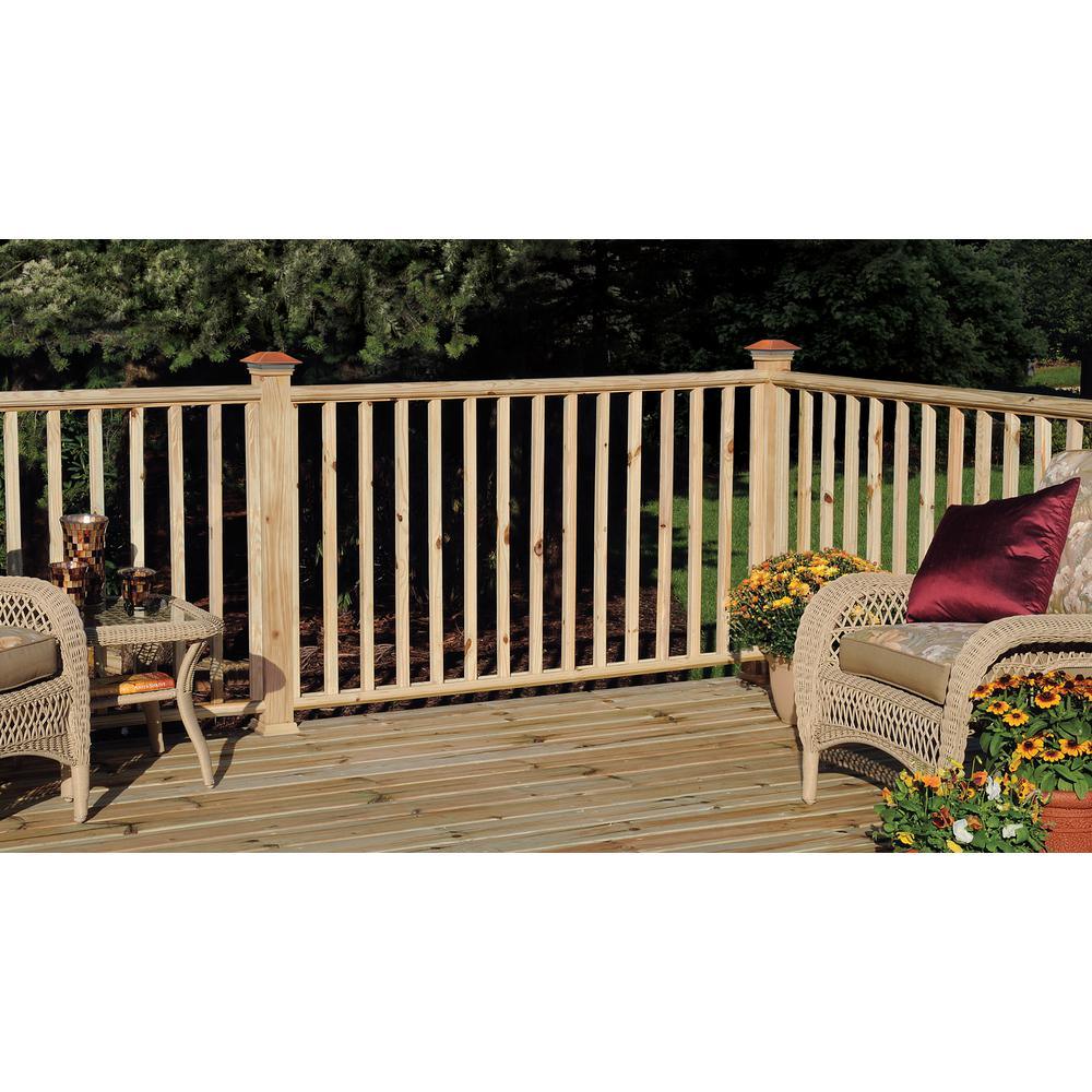 2 in. x 2 in. x 36 in. Wood Pressure-Treated Square End Baluster (16-Pack) - Super Arbor