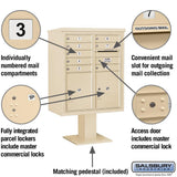 3400 Horizontal Series 8-Compartment 2-Parcel Locker Pedestal Mount Mailbox - Super Arbor