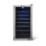 NewAir 27-Bottle Capacity Stainless Steel and Black Freestanding Wine Chiller