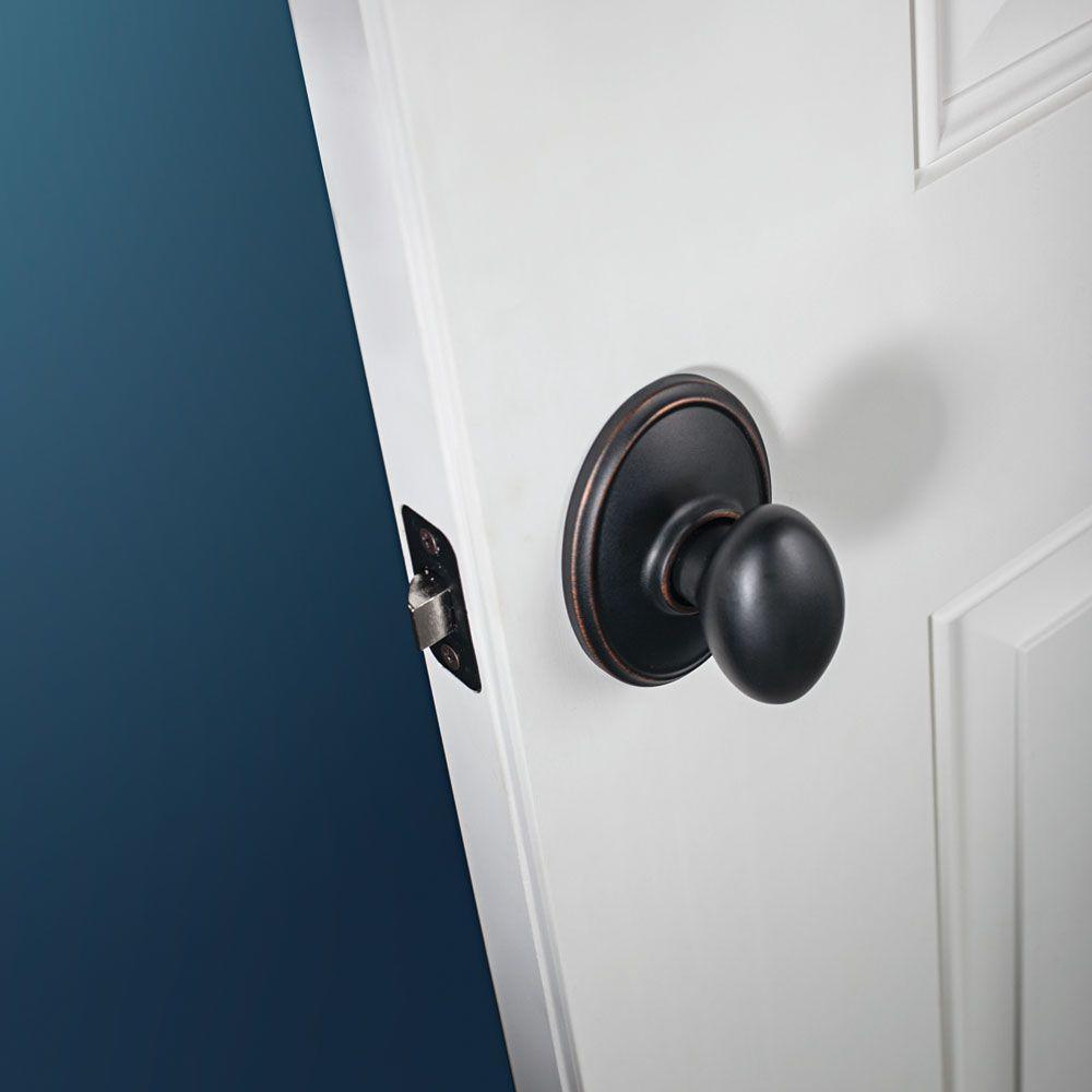 Siena Aged Bronze Passage Hall/Closet Door Knob with Wakefield Trim - Super Arbor