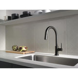 Trinsic Single-Handle Pull-Down Sprayer Kitchen Faucet with Touch2O Technology in Matte Black - Super Arbor