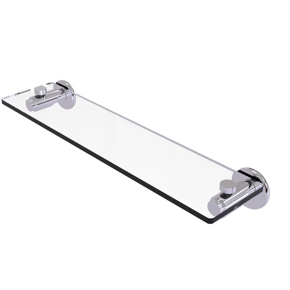 Tribecca Collection 22 in. Glass Vanity Shelf with Beveled Edges in Matte Black - Super Arbor