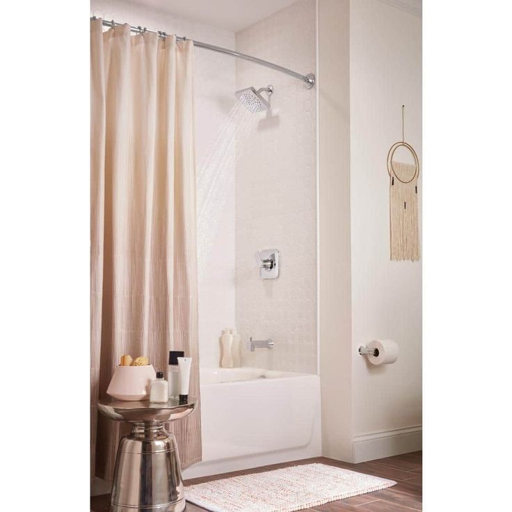 Genta Single-Handle 1-Spray Tub and Shower Faucet in Chrome with Shower Rod (Valve Included)