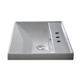 Nameeks ML Wall Mounted Vessel Bathroom Sink in White with 3 Faucet Holes