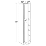 Home Decorators Collection Washington Vesper White Plywood Shaker Assembled Utility Pantry Kitchen Cabinet Soft Close 18 in W x 24 in D x 96 in H