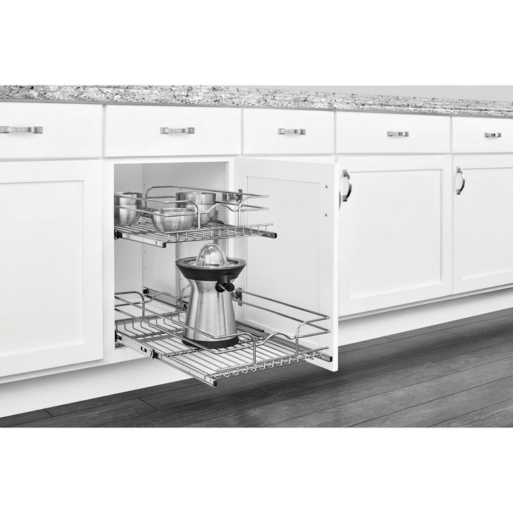 Rev-A-Shelf 20.75-in W x 19-in H 2-Tier Pull Out Metal Soft Close Basket