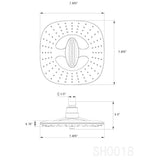 2-Spray 7.88 in. Single Wall Mount Waterfall Fixed Adjustable Shower Head in Chrome - Super Arbor