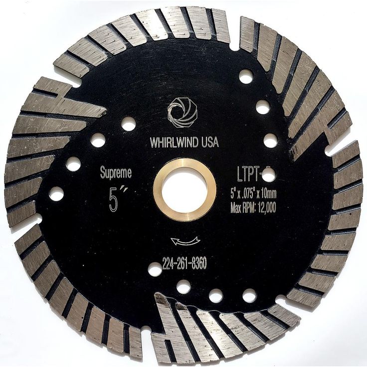 Whirlwind USA 5 in. Turbo 6-Teeth Segmented Diamond Saw Blade Granite Marble Concrete Cutting