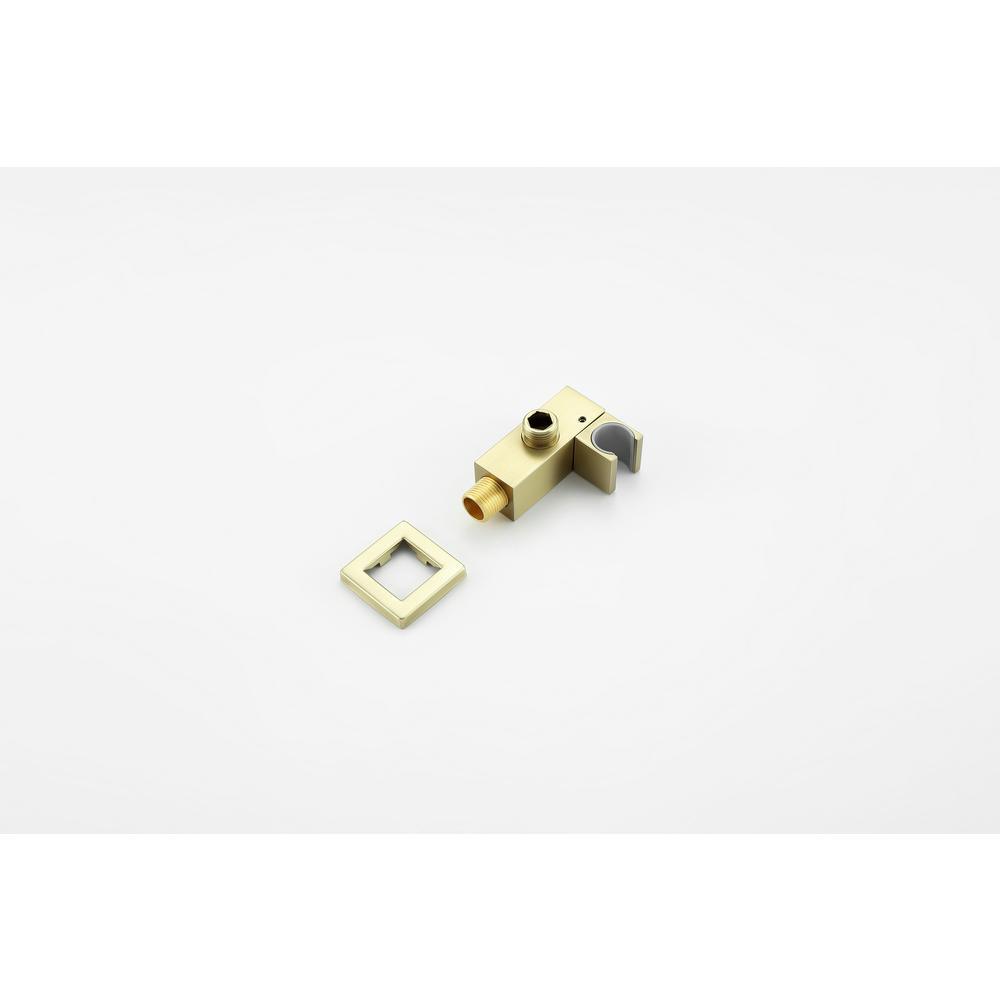 1-Spray Patterns with 2.66 GPM 10 in. Wall Mount Dual Shower Heads with Rough-In Valve Body and Trim in Brushed Gold - Super Arbor