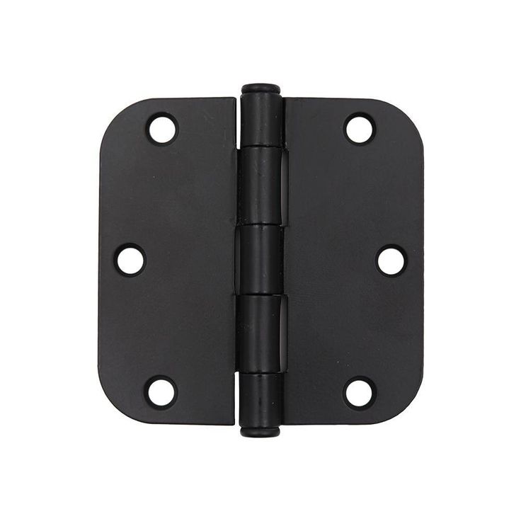 3-1/2 in. and 5/8 in. Radius Matte Black Smooth Action Hinge (3-Pack)
