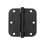 3-1/2 in. and 5/8 in. Radius Matte Black Smooth Action Hinge (3-Pack)