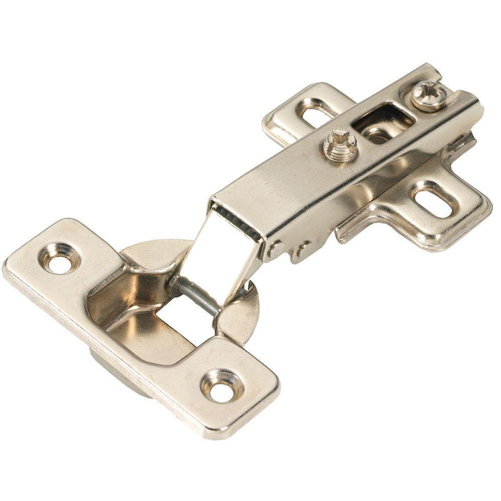 4-1/2 in. x 2-1/2 in. Bright Nickel Frameless 105 Degree Opening Euro Full Overlay Hinge - Super Arbor
