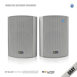 Bluetooth BT Blast 5.25 Indoor/Outdoor Weatherproof Patio Speakers, Gray Rated Industry Best (Pair) - Super Arbor