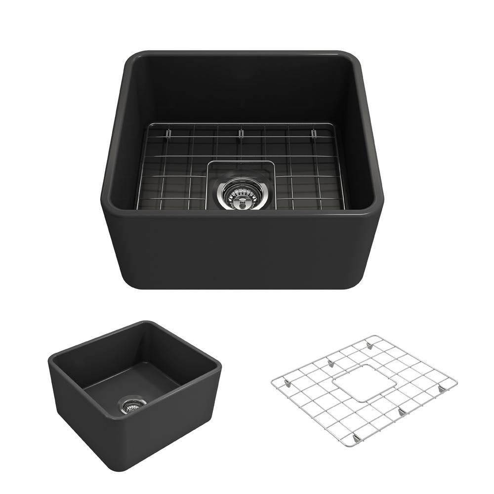 Classico Farmhouse Apron Front Fireclay 30 in. Single Bowl Kitchen Sink with Bottom Grid and Strainer in White - Super Arbor