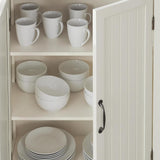 Bainport Ivory Wood Kitchen Pantry with Haze Top (28 in. W x 45 in. H) - Super Arbor