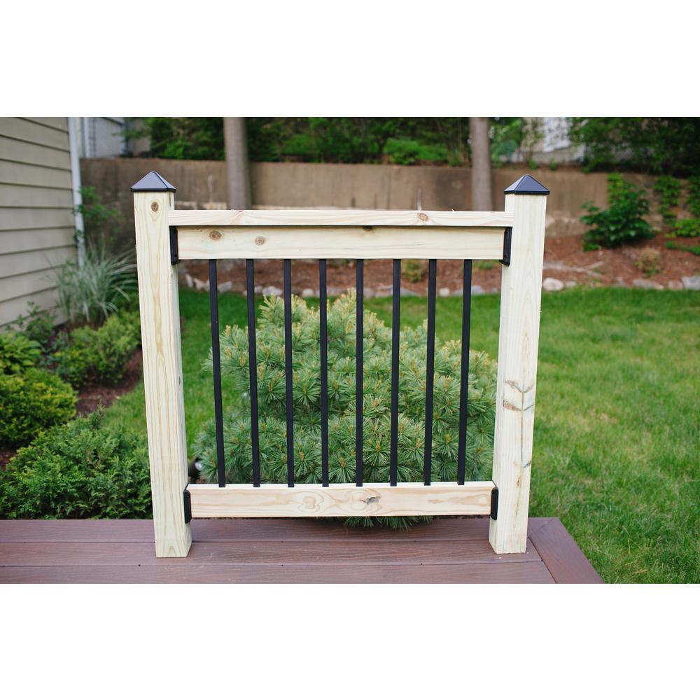 26 in. x 3/4 in. Black Pearl Matte Steel Square Baluster (10-Pack) - Super Arbor