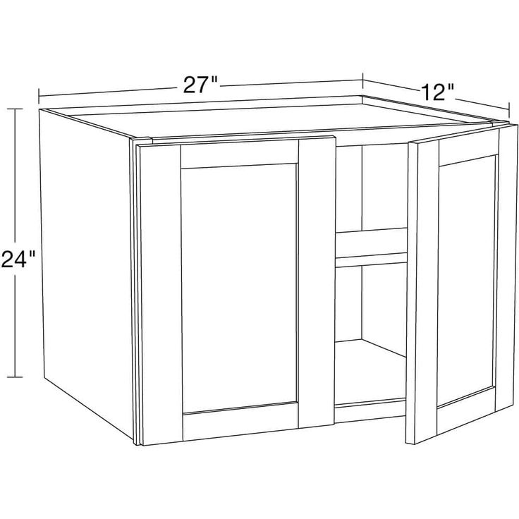 Home Decorators Collection Washington Veiled Gray Plywood Shaker Assembled Wall Kitchen Cabinet Soft Close 27 in. W 12 D in. 24 in. H