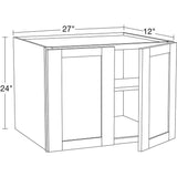 Home Decorators Collection Washington Veiled Gray Plywood Shaker Assembled Wall Kitchen Cabinet Soft Close 27 in. W 12 D in. 24 in. H