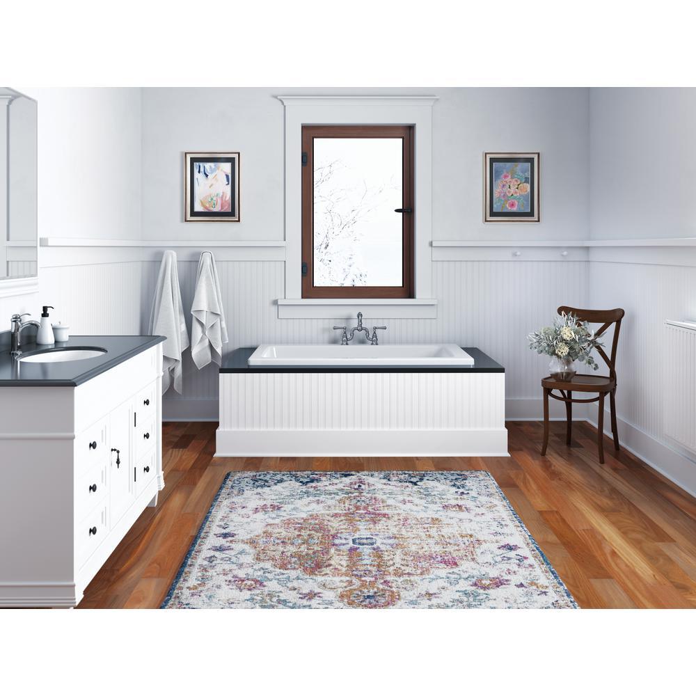 PROJECTA 60 in. x 36 in. Acrylic Rectangular Drop-in Whirlpool Bathtub in White - Super Arbor