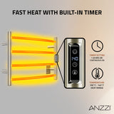 ANZZI Glow 4-Bar Electric Towel Warmer, Brushed Nickel, 23.5 x 5.5 x 16.5 in