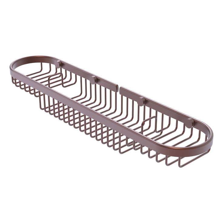Allied Brass Oval Combination Shower Basket in Antique Brass
