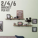 1/2 in. Black Pipe 10 in. L Wall Mounted Shelf Bracket Kit (4-Pack)