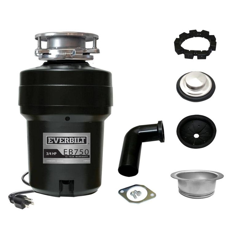 Everbilt 3/4 HP Continuous Feed Garbage Disposal with Stainless Steel Sink Flange and Attached Power Cord