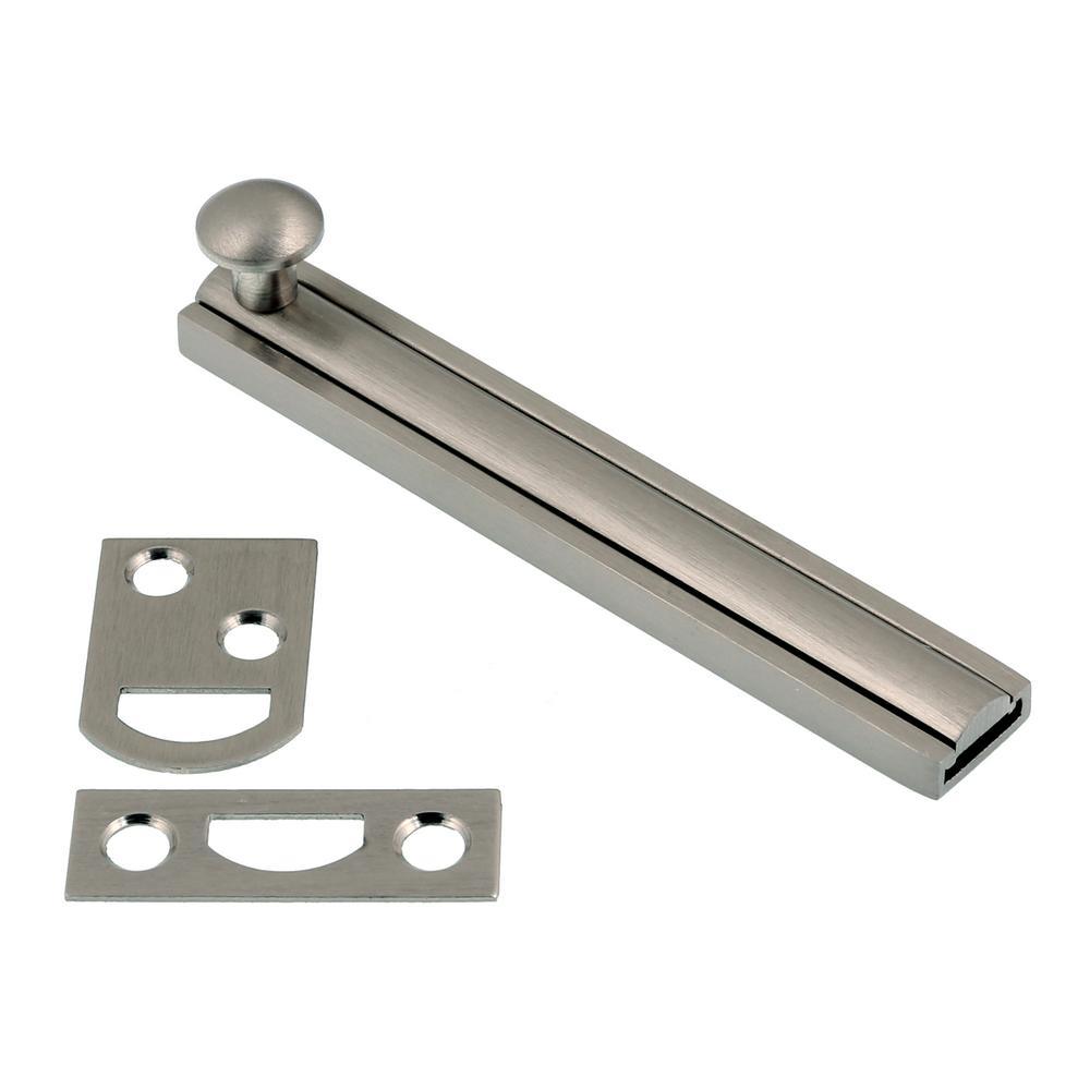 4 in. Solid Matte Black Brass Surface Bolt - Super Arbor