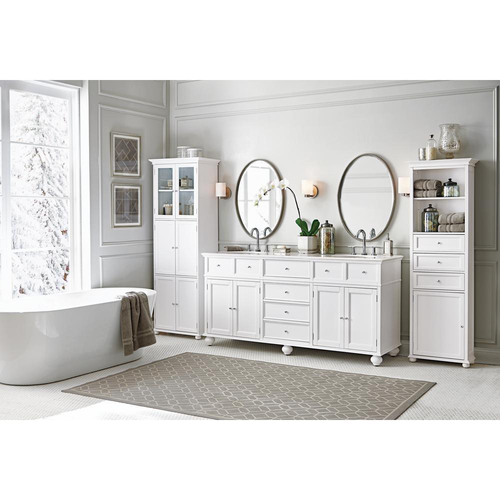 Hampton Harbor 22 in. W x 10 in. D x 67-1/2 in. H Linen Cabinet in White - Super Arbor