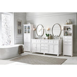 Hampton Harbor 22 in. W x 10 in. D x 67-1/2 in. H Linen Cabinet in White - Super Arbor