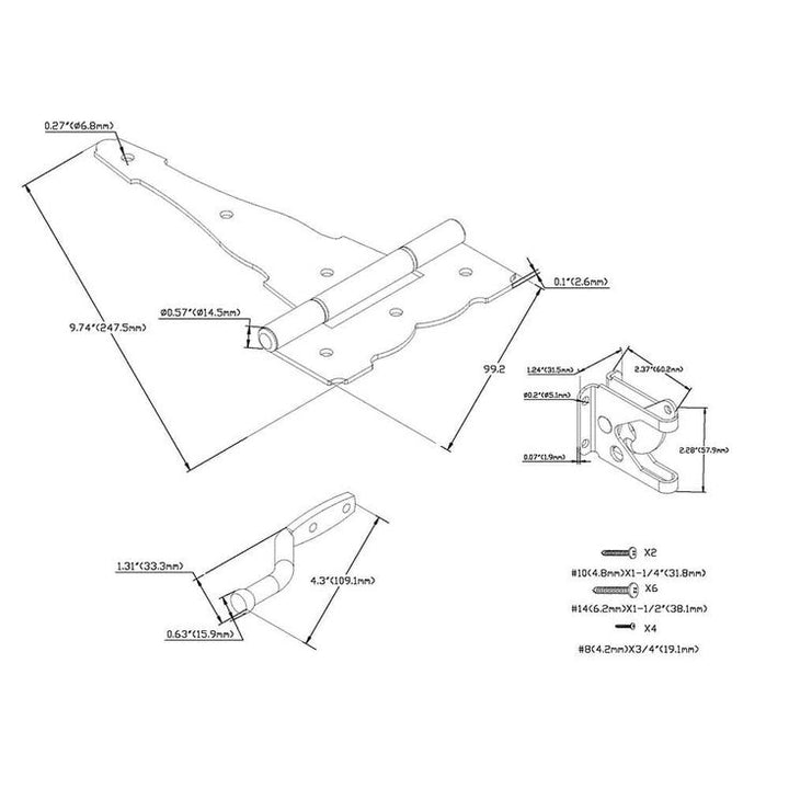 Everbilt White Decorative Gate Hinge and Latch Set