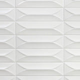 Bond Tile Roma 3D White 3 in. x 9 in. Polished Ceramic Subway Tile (40 Pieces 6.02 Sq. Ft. / Box)
