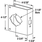 1-3/4 in. x 4-1/2 in. Thick Solid Brass Lock and Door Reinforcer, 2-1/8 in. Single Bore, 2-3/4 in. Backset - Super Arbor
