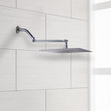 3-Spray Patterns 12 in. Wall Mount Rainfall Fixed Shower Head with Solid Brass  Adjustable Extension Arm in Chrome - Super Arbor