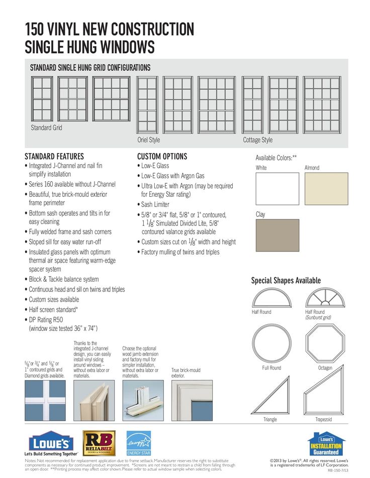 RELIABILT 150 Series New Construction 27-1/2-in x 37-1/2-in x 3-1/4-in Jamb White Vinyl Dual-pane Single Hung Window Half Screen Included