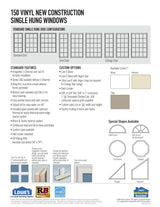RELIABILT 150 Series New Construction 27-1/2-in x 37-1/2-in x 3-1/4-in Jamb White Vinyl Dual-pane Single Hung Window Half Screen Included