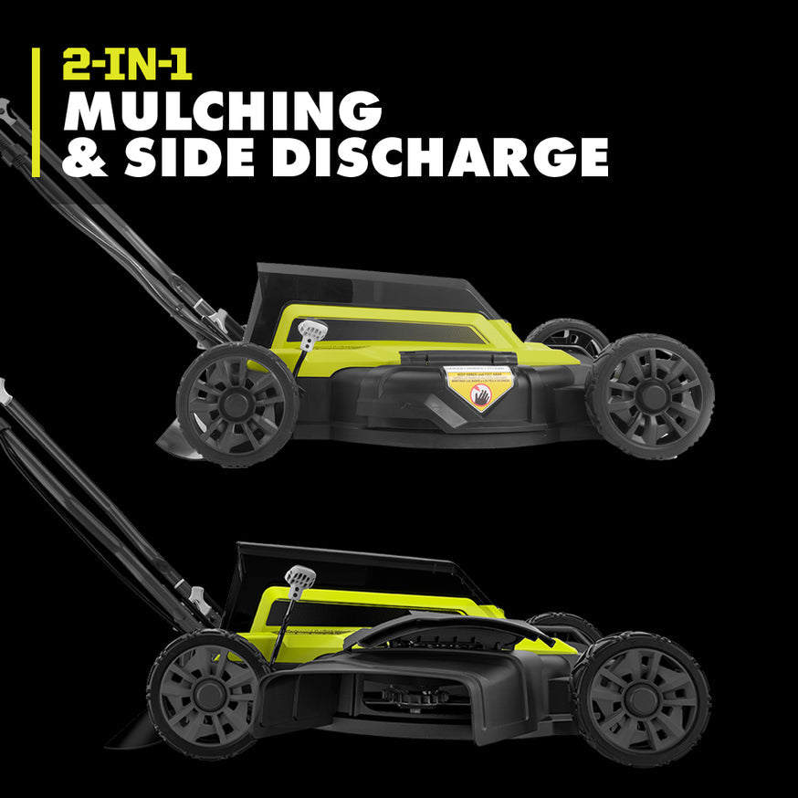 RYOBI 18 in. 40-Volt 2-in-1 Lithium-Ion Cordless Walk-Behind Push Mower with Two 4.0 Ah Batteries and Charger